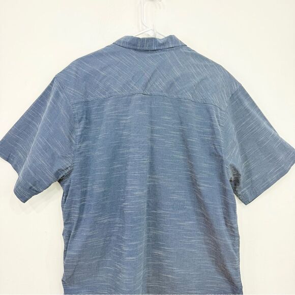 Kavu Blue Mottled Button Up Short Sleeve Casual Performance Shirt - Picture 7 of 15